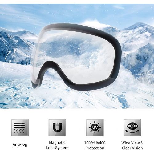  Naturehike Ski Goggles - Interchangeable Lens 100% UV400 Protection Snow Goggles Anti-Fog Glasses for Unisex Men & Women