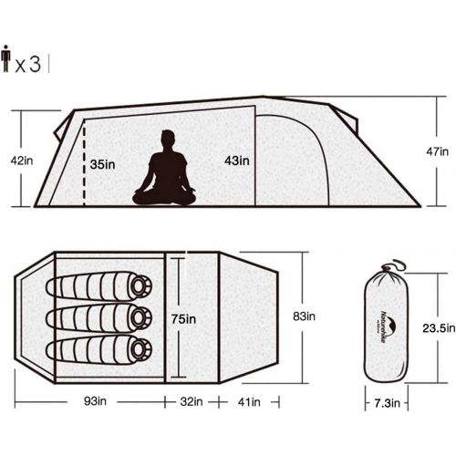  Naturehike Opalus Lightweight Camping Tent 4 Season Backpacking Tent for 3 Person
