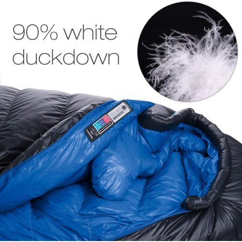  Naturehike 5℉ Down Sleeping Bag for Backpacking, Ultralight Mummy Sleeping Bag with Lightweight Compression Sack