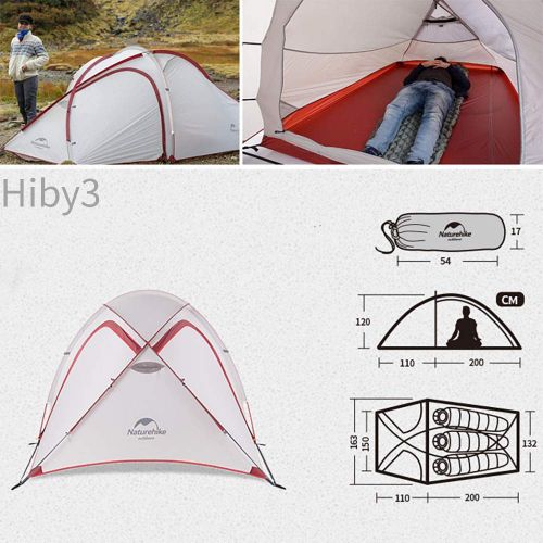  Naturehike Waterproof Double-Layer Backpacking Tent 2-3 Persons Camping/Hiking A Tent Living Room