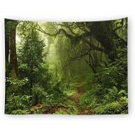 Marke: Naturer Naturer Psychedelic Wald Wandteppich Gruen 230x150cm Dschungel Sonne Wandbehang Blatter Landschaft Tapestry Wandtuch Tischdecke Strandtuch Dekotuch Yoga