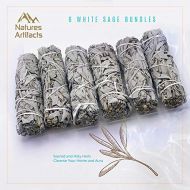 인센스스틱 Natures Artifacts 6 Pack - California White Sage Smudge Sticks, 4-5 Inches, Incense Sticks, Sacred and Holy Herb, Cleanse Your Home & Aura, Fragrance, Meditation, Smudging Rituals, Grown and Package