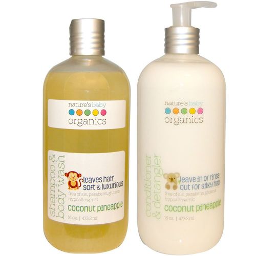  Natures Baby Organics Natures Baby All Natural Organic Coconut Pineapple Baby Shampoo & Body Wash and...