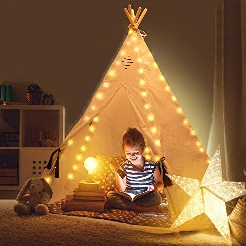  [아마존베스트]Nature's Natures Blossom Fairy Lights for Kids Teepee Tents, Battery Operated. Set of 5 LED Strings. Universal Design Fits Most Kids Indoor Tipi Playhouses. Teepee Tent is Not Included with