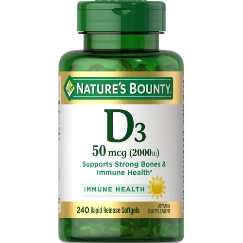  [무료배송]Nature's Bounty Vitamin D by Nature’s Bounty for immune support. Vitamin D provides immune support and promotes healthy bones. 2000IU, 240 Softgels