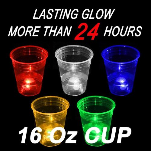  Naughtymeme Glow in The Dark Beer Pong Set,Party Games for Beer Pong Table,22 Light up Cups(5 Colors) and 6 Glow Balls,Night Gams for Indoor Outdoor Party Event