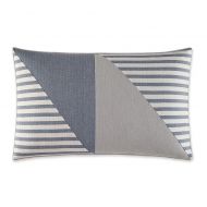 Nautica Fairwater Pieced Geometric Throw Pillow in Medium Blue/Grey
