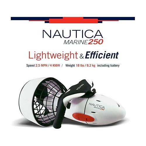  Nautica Marine 250 Underwater Seascooter, Scuba Snorkeling for Ocean or Pool, Action Camera Compatible