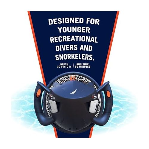  Nautica Navigator Underwater Seascooter, Designed for Younger Recreational Divers and Snorkelers, Underwater Fun Has Never Been So Easy