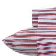 Nautica Stripe Cotton Percale Sheet Set, Full, Colridge Red