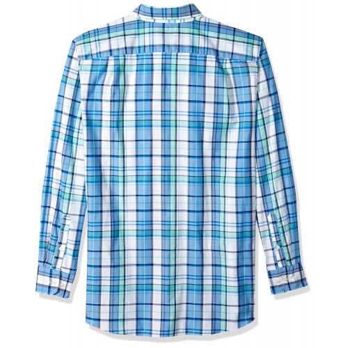  Nautica Big and Tall Slim Fit Stretch Plaid Long Sleeve Button Down Shirt