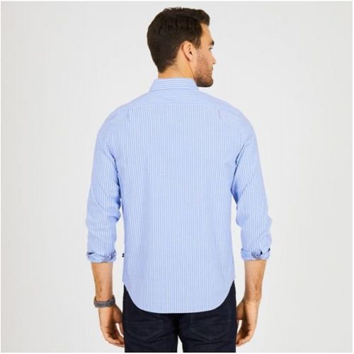  Nautica Mens Classic Fit Stretch Striped Long Sleeve Button Down Shirt