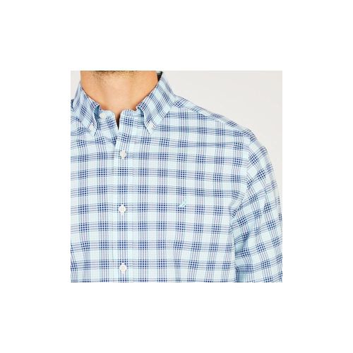  Nautica Mens Ls Wrinkle Resistant Stretch Poplin Plaid Button Down Shirt