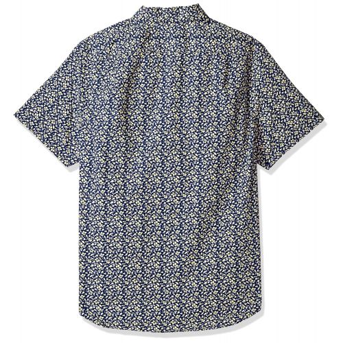  Nautica Mens Short Sleeve Signature Print Button Down Shirt