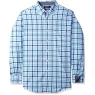 Nautica Mens Big and Tall Classic Fit Stretch Plaid Long Sleeve Button Down Shirt