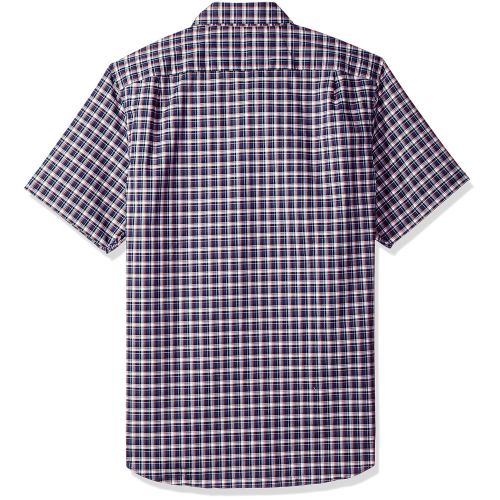  Nautica Mens Wrinkle Resistant Short Sleeve Plaid Button Down Shirt
