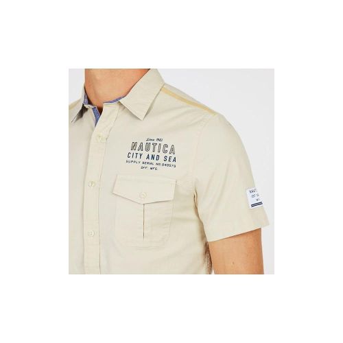  Nautica Short SLV Slim Fit Vintage Heritage Look Button Down Shirt
