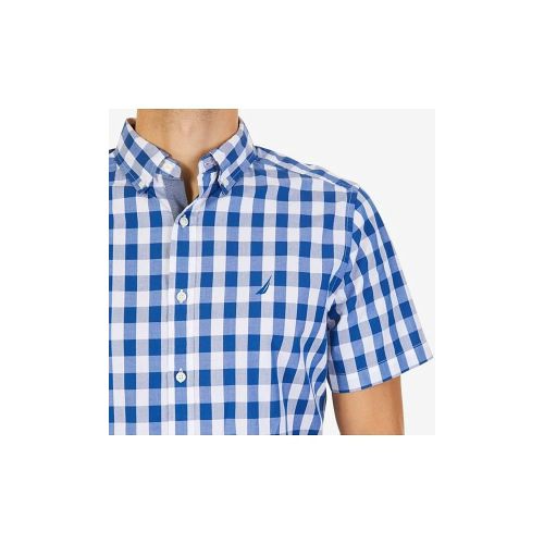  Nautica Mens Short Sleeve Plaid Button Down Shirt