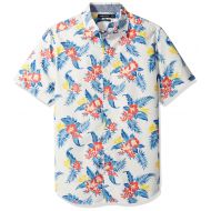 Nautica Mens Short Sleeve Signature Print Button Down Shirt