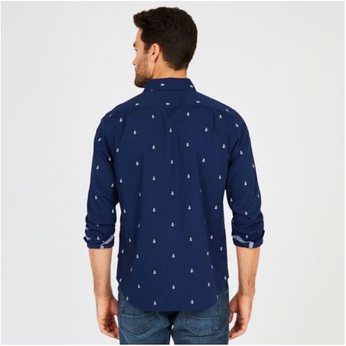  Nautica Classic Fit Long Sleeve Print Pattern Button Down Shirt