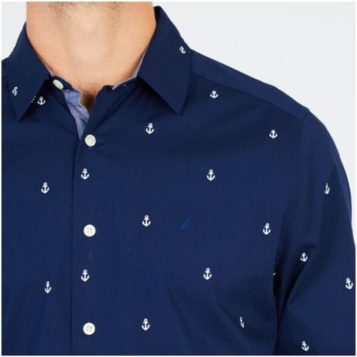  Nautica Classic Fit Long Sleeve Print Pattern Button Down Shirt