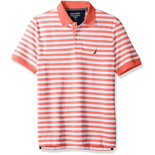  Nautica Mens Classic Short Sleeve Stripe Polo Shirt