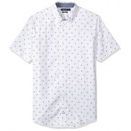 Nautica Big and Tall Short Sleeve Slim Fit Signature Print Button Down Shirt