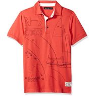 Nautica Mens Short Sleeve Slim Fit Fashion Print Polo Shirt