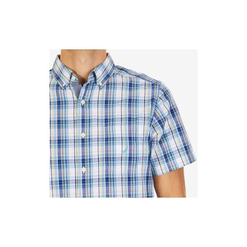  Nautica Mens Short Sleeve Plaid Button Down Shirt