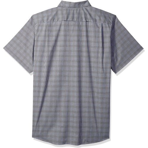  Nautica Mens Big and Tall Wrinkle Resistant Short Sleeve Plaid Button Down Shirt