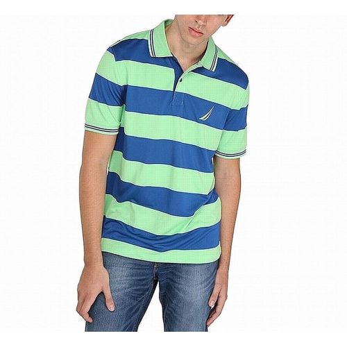  Nautica Mens Performance Wicking and Stain Resistant Stripe Polo Shirt