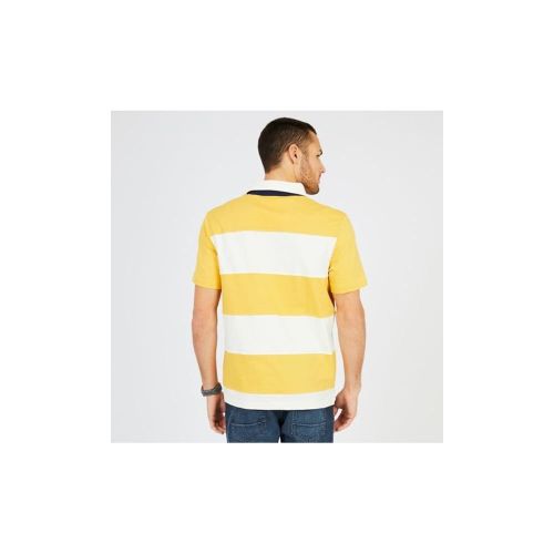  Nautica Mens Classic Fit Cotton Jersey Striped Polo Shirt, Mustard Field, Small