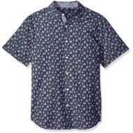 Nautica Mens Short Sleeve Signature Print Button Down Shirt