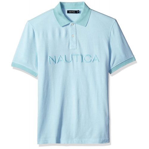  Nautica Mens Short Sleeve Cotton Pique Oxford Polo Shirt
