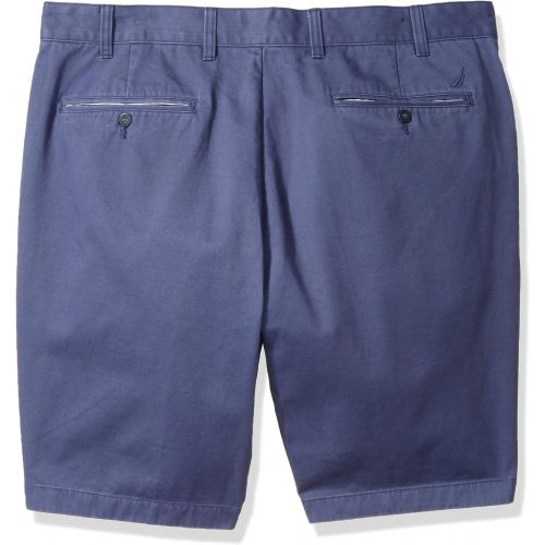  Nautica Mens Big and Tall Cotton Twill Flat Front Chino Short, Blue Indigo, 44W