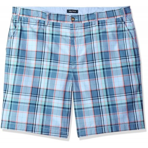  Nautica Mens Big and Tall Cotton Twill Flat Front Chino Deck Short