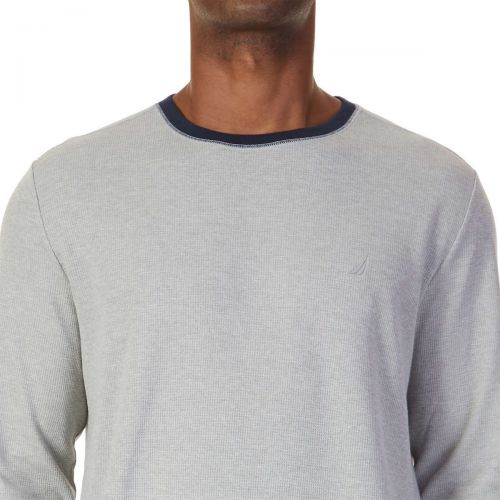  Nautica Mens Thermal Long Sleeve Crew Neck Top and Knit Pant Sleep Lounge Set