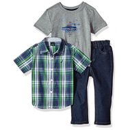 Nautica Baby Boys Short Sleeve Button Up, Tee and Denim Pant Set