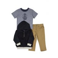 Nautica Baby Boys Fleece Pullover, Tee and Twill Pant Set