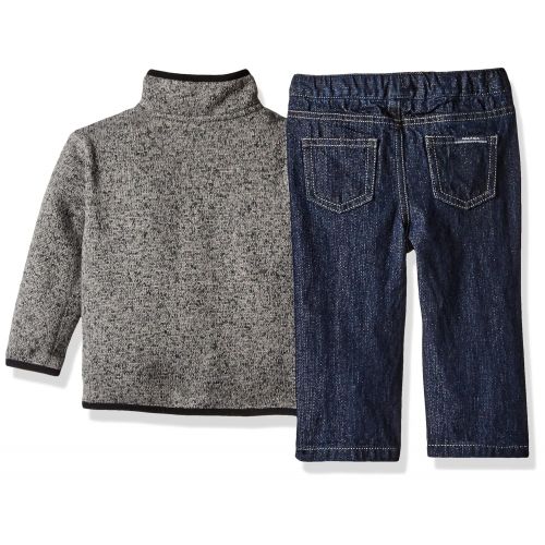  Nautica Baby Boys Three Piece Outerwear Set with Sweater, Tee, and Denim Jean