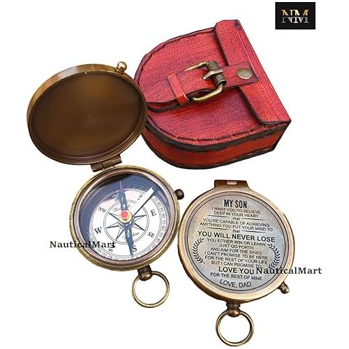  Personalized Brass Compass My Son, Engravable Love Dad Compass, Father to Son Compass Nautical Gift for Son from Dad, Confirmation Gifts, Baptism Gifts, Best Easter