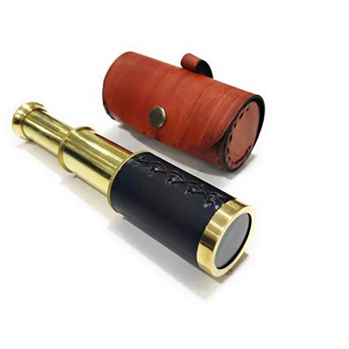  [아마존베스트]NauticalMart 6 Handheld Brass Telescope Pirate Navigation - Nautical Collectibles