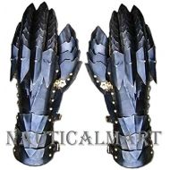 NAUTICALMART Pair King Gauntlets Gloves Medieval Knight Black Steel Armor LARP Faire Gothic