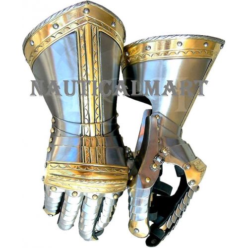  NAUTICALMART LARP Steel Medieval Gloves Armor Costume Gauntlets