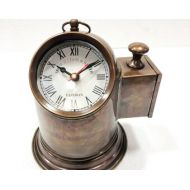 Nauticaldecoratives Vintage Brass Antique Gimbled Compass Style Nautical Maritime Ship Desk Clock Decor