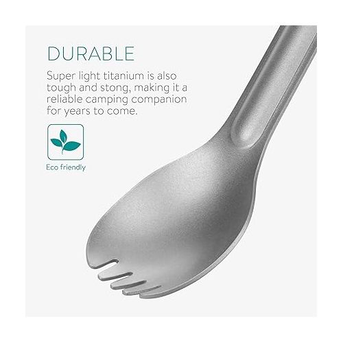  Navaris Long Handle Titanium Sporks (Set of 2) - 8.4