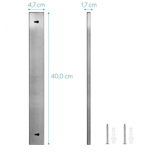  Navaris Magnet Messerleiste aus Edelstahl - 40x4,7x1,7cm - Leistungsstarker Messerhalter magnetisch fuer Kueche - Platzsparende Messer Magnetleiste