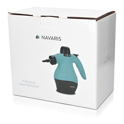  Navaris Mehrzweck Dampfreiniger elektrisch 360ml - mehrere Aufsatze und Zubehoer - Dampf Reiniger fuer Teppich Boden Fliesen Bad Autositze Polster