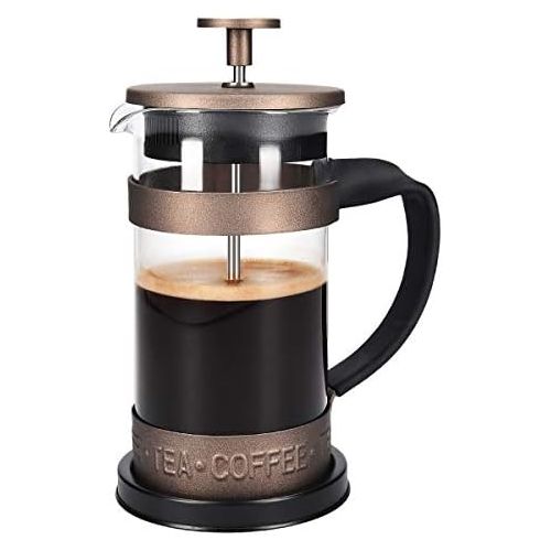  [아마존베스트]Navaris French Press Coffee Maker with Stainless Steel Filter - 350 ml Stamp Jug - 12 x 8.5 x 16.5 cm - 0.35 L Coffee Maker Press Jug - Also for Tea