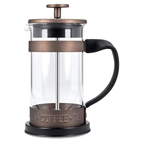  [아마존베스트]Navaris French Press Coffee Maker with Stainless Steel Filter - 350 ml Stamp Jug - 12 x 8.5 x 16.5 cm - 0.35 L Coffee Maker Press Jug - Also for Tea